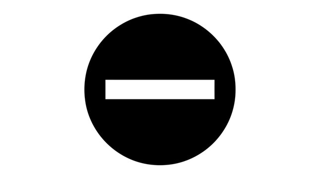Minus symbol vector icon represents subtraction or entry restriction.