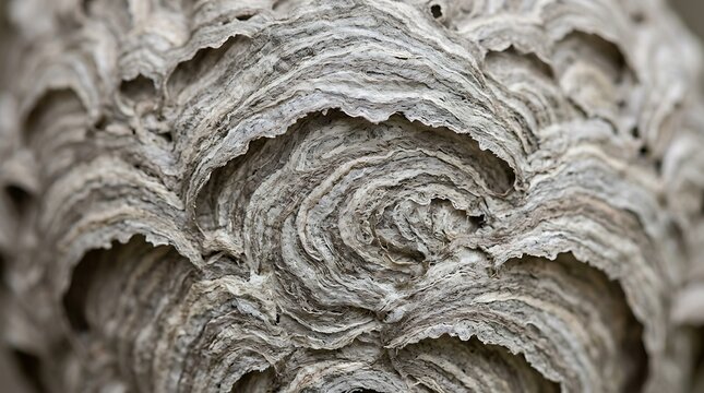 Detailed paper texture of a natural wild hornet nest exterior