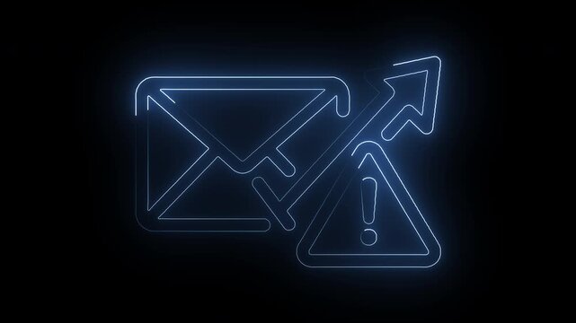Neon Blue Email Marketing Alert Message Delivery and High Conversion Risk Motion Graphic