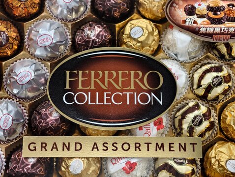 Shanghai,China-Dec.20th 2025: assorted Ferrero Collection chocolate box with brand logo