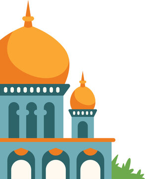 Colorful Mosque Illustration Corner