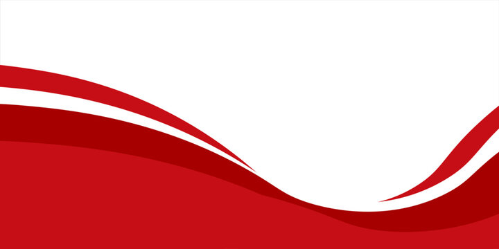 Vector red line background curve element with white space for text and message design, overlapping layers. Eps10