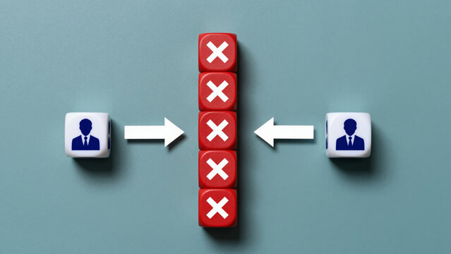 Communication barrier between people. Restrictions, lack of mediation. Misunderstanding. Interruptions in contacts, lack of connection. There is a missing link