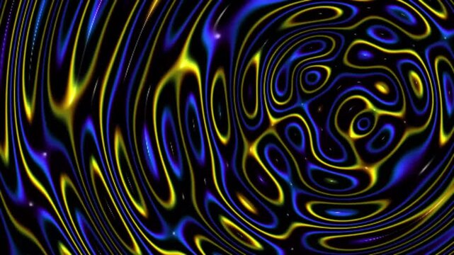 Abstract liquid interference pattern with blue