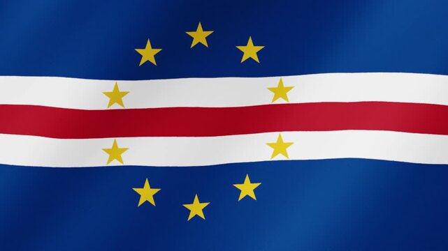 Waving national flag of cape verde