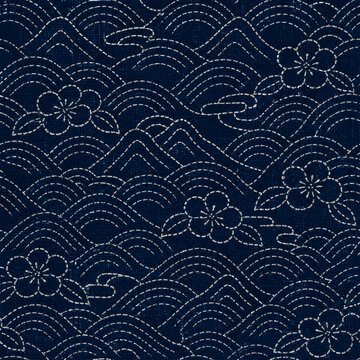 Seamless Delft Windmill Pattern in Warm Earthy Colors