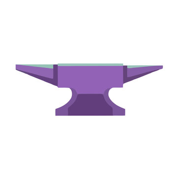 Purple and teal anvil isolated on transparent background