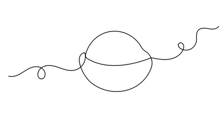 Obraz premium Showing a clean sphere one line art with simple minimal outline style and editable stroke vector design.