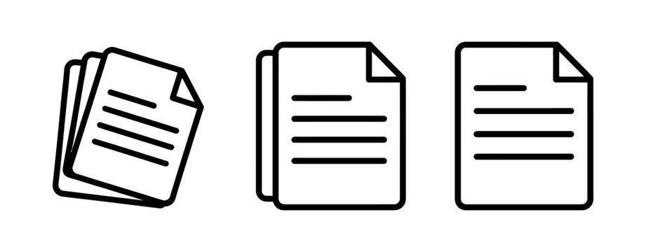 Document file paper page line icon set vector illustration