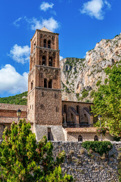The church of Notre-Dame-de-l'Assomption in Moustiers-Sainte-Marie in the Provence in southeastern France