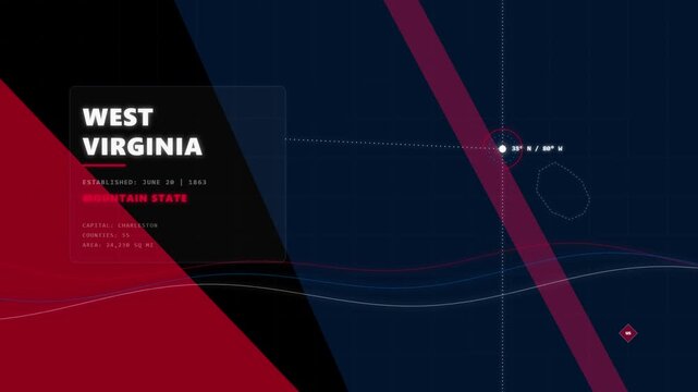 Abstract holographic telemetry data display with geometric mountain
