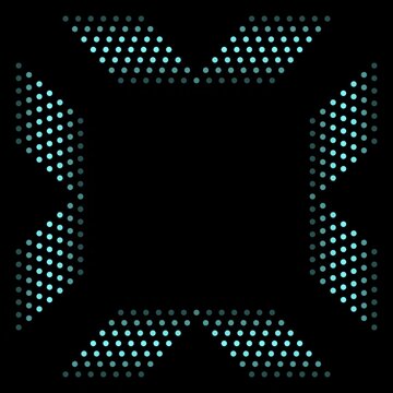 Abstract cyan dot halftone frame background, modern glowing digital tech border backdrop art
