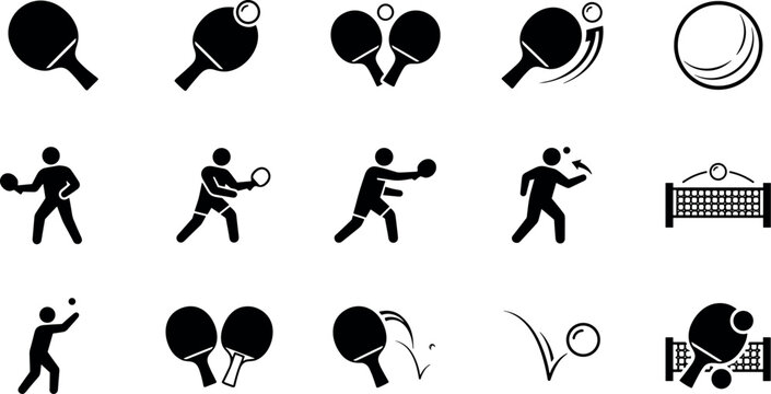 Table tennis ping pong icon set for sports tournament game activity tournament trainingTable tennis ping pong icon set for sports tournament game activity tournament training