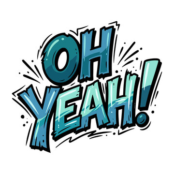 Colorful Oh Yeah comic style text vector illustration