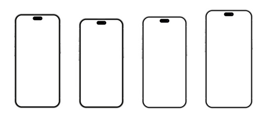 Obraz na płótnie Canvas New Iphone 18 series mockup front view isolated on transparent background