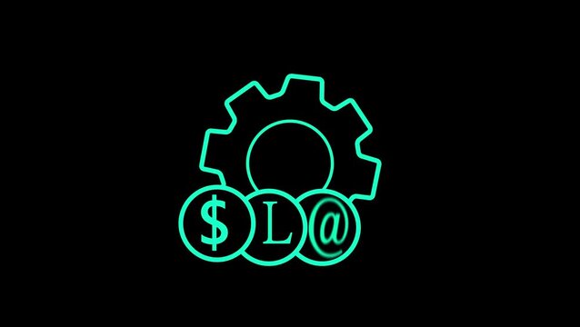 Gear with Percent Coin Icon Representing Financial Operations, Interest Rates, Discount Settings, and Cost Efficiency
