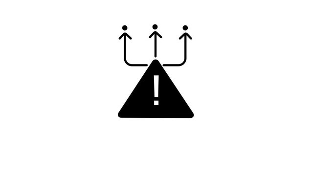 Warning Symbol with Upward Arrows Representing Growth and Increasing Trend.