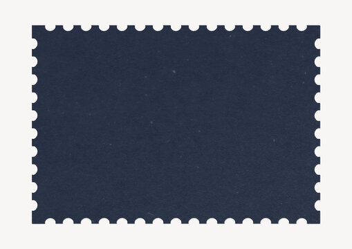 Blank navy postage stamp frame isolated on white background
