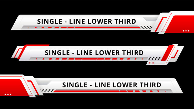 Lower third video headline title or television news bar design template isolated on white background
