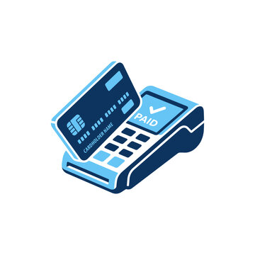 Credit card payment processed on electronic POS terminal for retail business transaction.