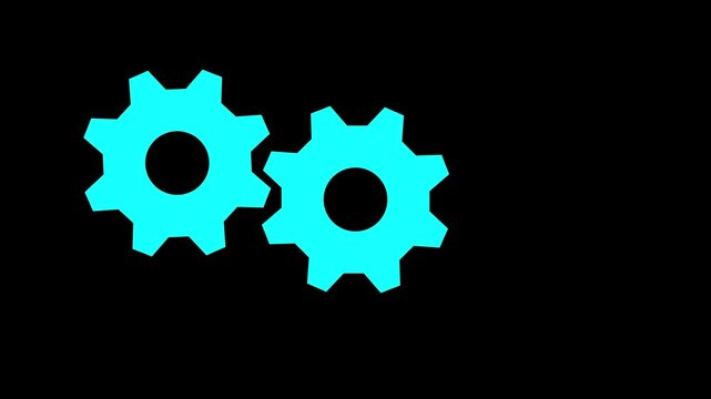 Update glowing setting icon setup animation. setting icon with spinning gears icon animated. Technology gear icon concept animation.