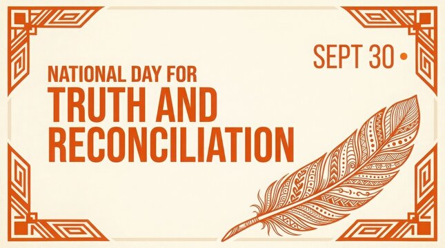 National day for truth and reconciliation orange feather design