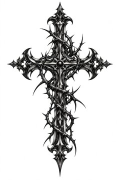 cross gothic tattoo design