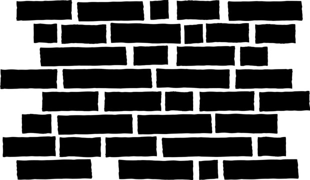 Abstract black and white brick wall pattern background with a clean minimalist geometric design style