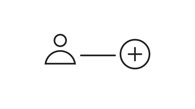 Add user icon with plus symbol highlights new member registration and social network expansion.
