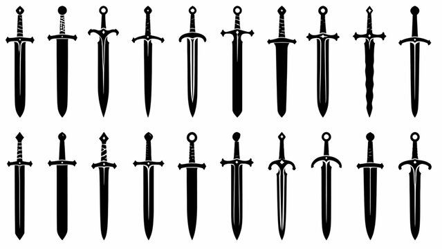 Medieval Sword and Dagger Silhouette Collection