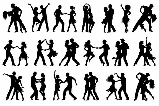 Salsa Dancing Couple Vector Illustration
