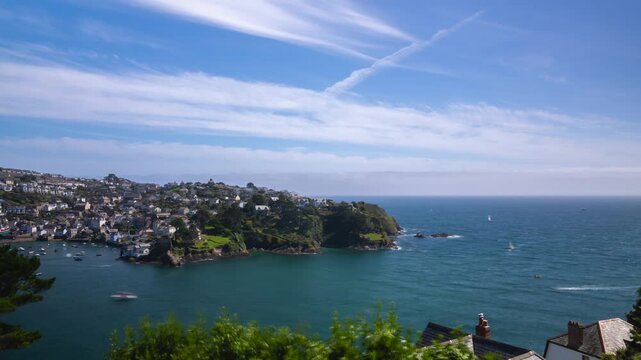 Fowey Harbour timelapse, Cornwall, UK.  Whole day timelapse showing tides and movement of many boats