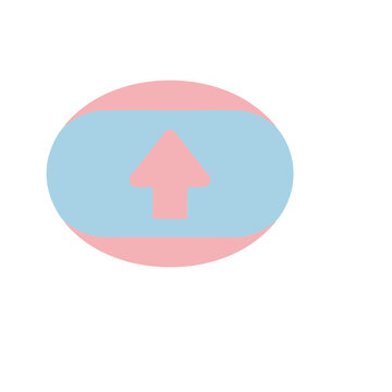 Pink arrow in abstract oval shapes