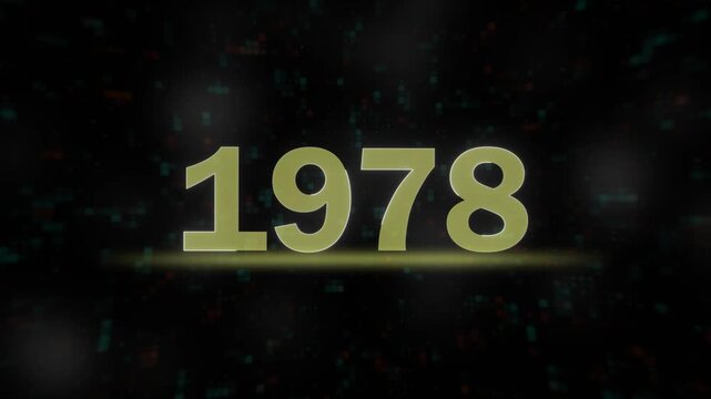 golden 1978 typography for anniversary celebration. minimalist 1978 number isolated on dark background.