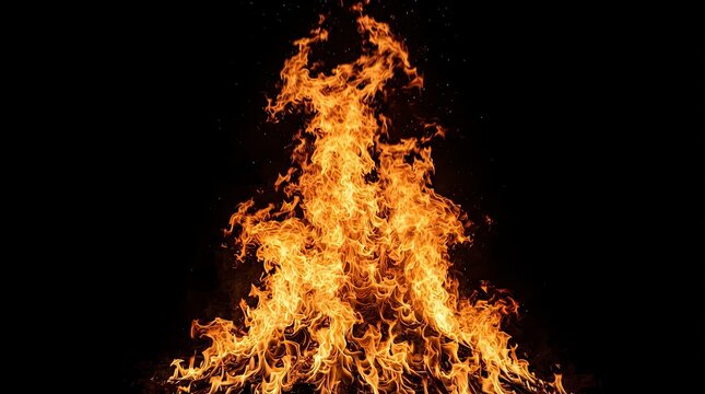 Vivid Flames Rising with Intense Heat and Bright Colors.