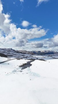 Aerial view of scenery in Norway - Scandinavia - vertical 4K video