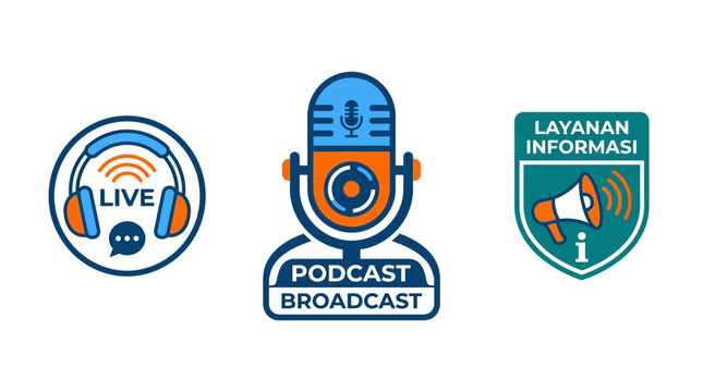 Podcast and Communication Icon Set