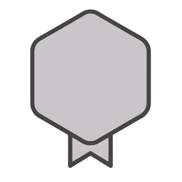 Hexagonal badge with ribbon icon