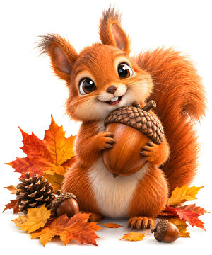squirrel with acorn