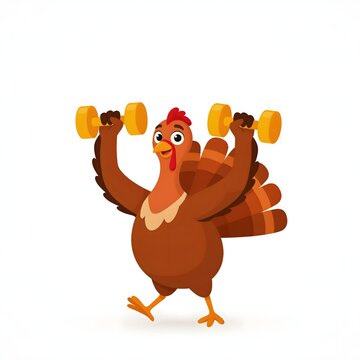 Cartoon Fitness Turkey Thanksgiving Illustration