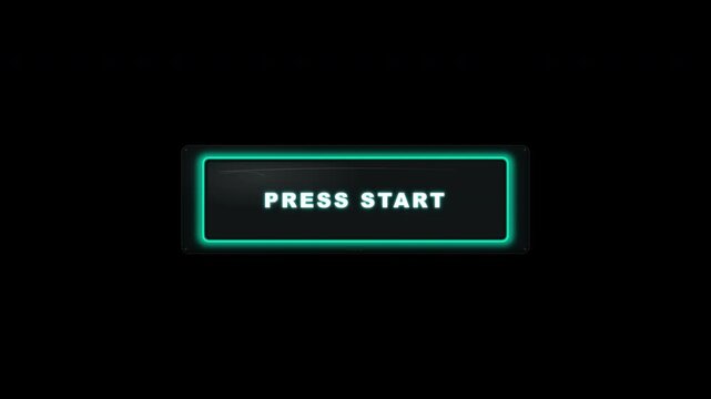 4K Press Start Retro Arcade Alpha Channel Glow Border