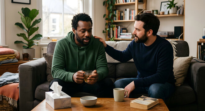 Male Friend Providing Emotional Support After Breakup