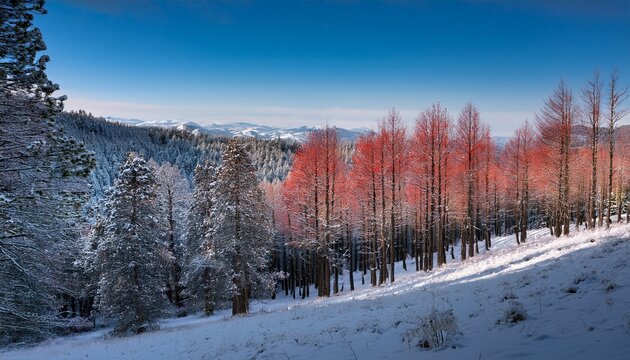 Red Alder Stand In Winter Western Oregon