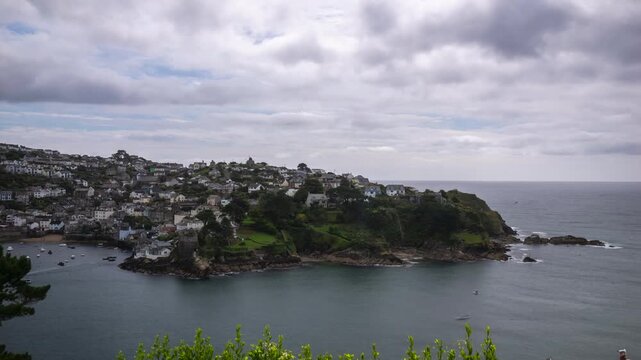 Fowey Harbour timelapse, Cornwall, UK.  Whole day timelapse showing tides and movement of many boats