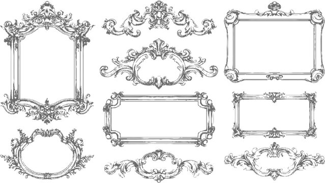 Vintage Frame Collection Featuring Decorative Borders, Floral Ornaments, Classic Patterns and Antique Style.
