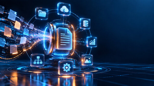 Automated document digitization pipeline transferring enterprise files into secure cloud storage and analytics systems