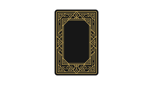 Luxury Art Deco Playing Card Back Design with Gold Geometric Border