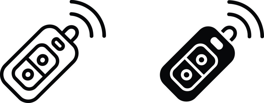 Wireless car remote key fob icon vector illustration