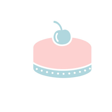 Stylized cake with cherry