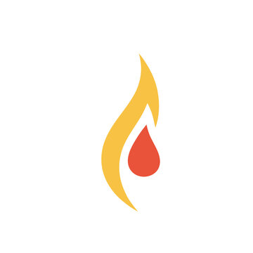 Stylized flame and drop icon